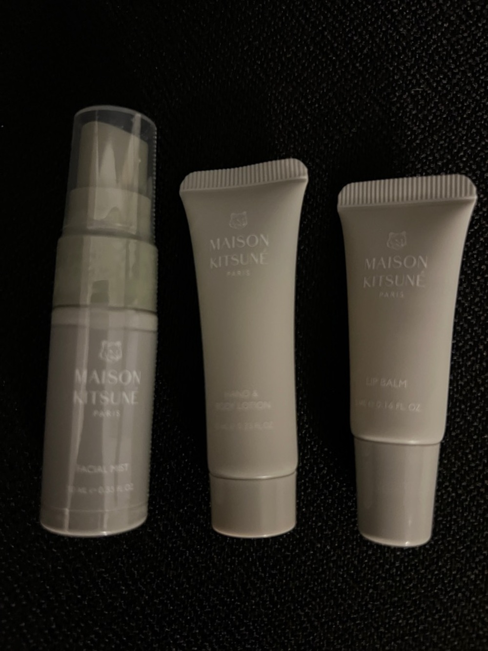 Maison Kitsuné Travel Skincare Trio — Light Gray
